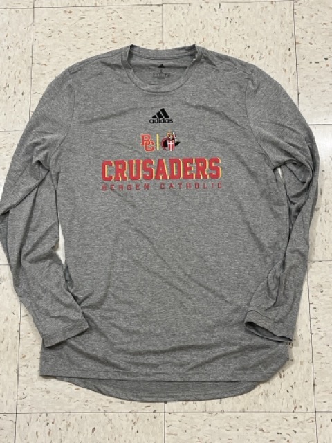 Adidas Pregame Long Sleeve Gray Tee - Image 2